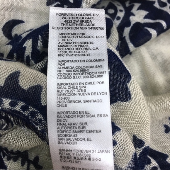 2 Scarf Lot FOREVER 21 Floral Paisley Sheer Fringe Tribal Southwestern Boho Cozy - Picture 15 of 16